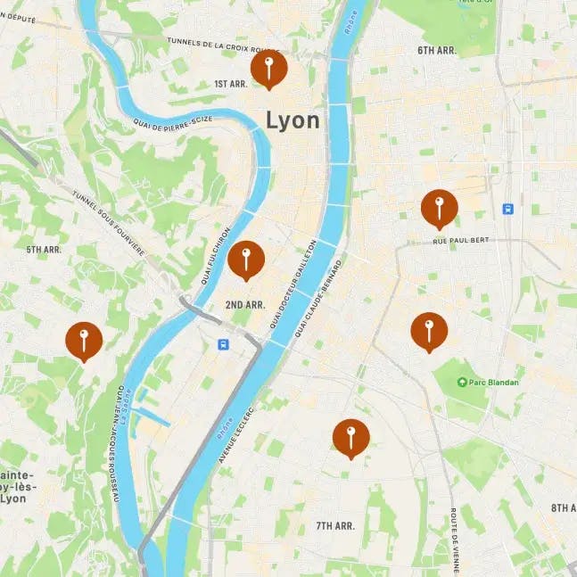 Carte de Lyon